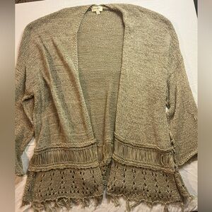 Umgee Tan Fringe Cardigan